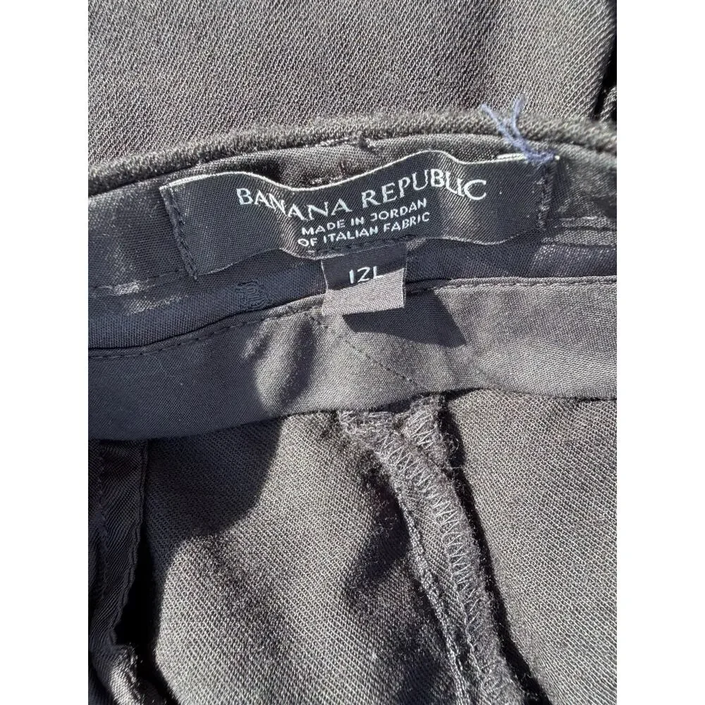 Banana Republic Women's Black Wool Blend Stretch Dress Pants Size 12L